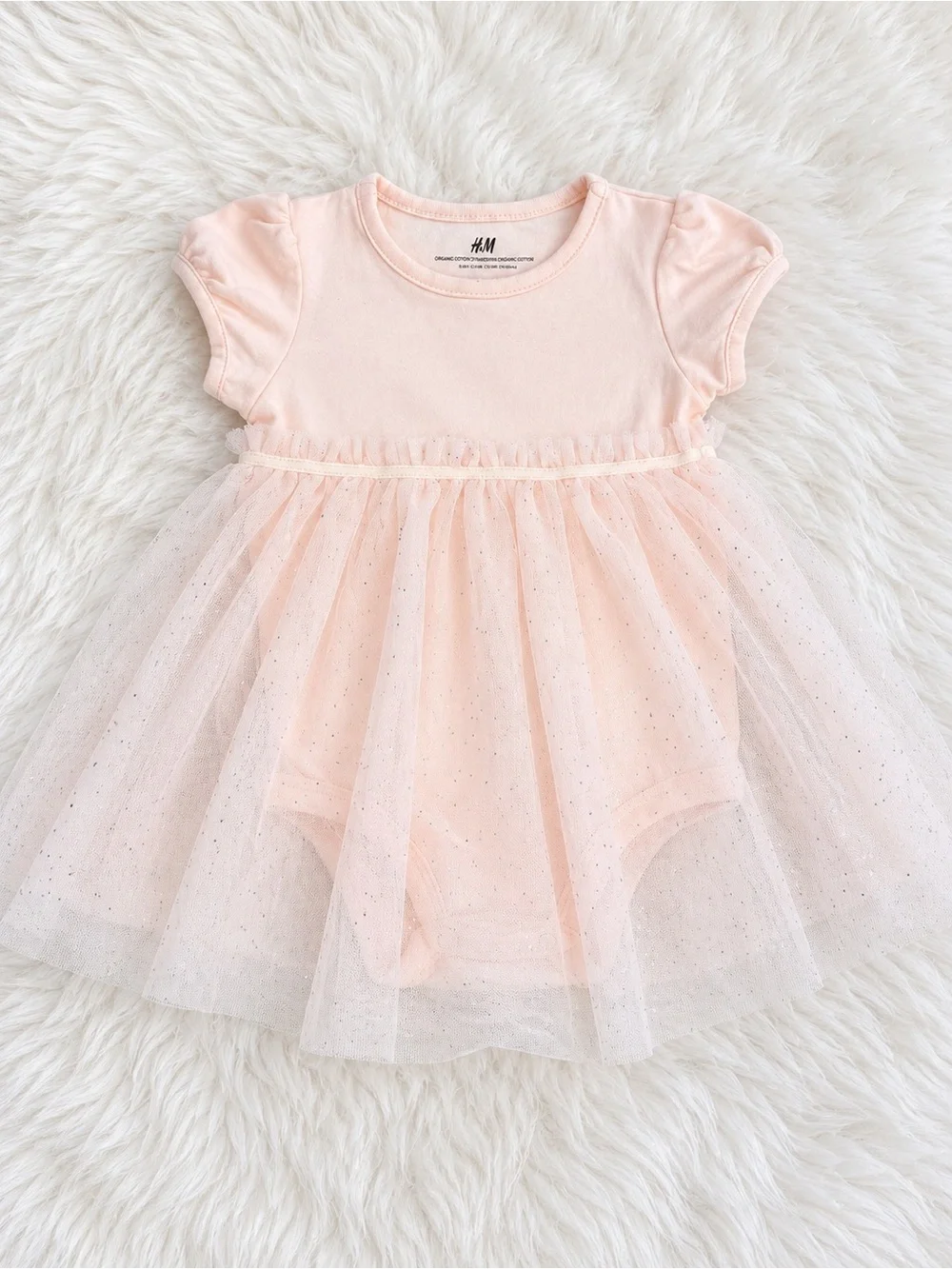 H&M Light Pink Tulle Bodysuit One-Piece